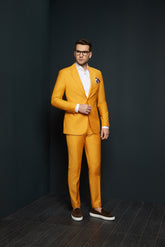 COSTUM CASUAL GALBEN DYLAN SINGLE BREASTED