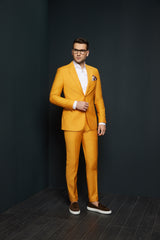 COSTUM CASUAL GALBEN DYLAN SINGLE BREASTED