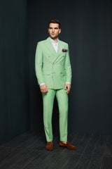 COSTUM CASUAL VERDE PASTEL WILLIAM DOUBLE BREASTED