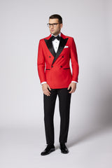 COSTUM CEREMONIE ROȘU NOLAN DOUBLE BREASTED