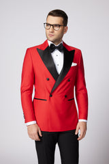 COSTUM CEREMONIE ROȘU NOLAN DOUBLE BREASTED