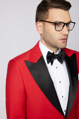 COSTUM CEREMONIE ROȘU JOHN SINGLE BREASTED