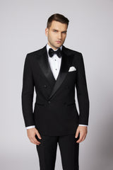 COSTUM CEREMONIE NEGRU NOAH DOUBLE BREASTED