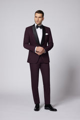 COSTUM CEREMONIE BURGUNDY PHILIP SINGLE BREASTED