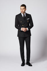 COSTUM CASUAL NEGRU DUNGI FREDERICK DOUBLE BREASTED