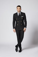 COSTUM CASUAL NEGRU DUNGI FREDERICK DOUBLE BREASTED