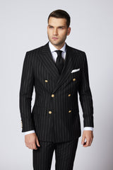 COSTUM CASUAL NEGRU DUNGI FREDERICK DOUBLE BREASTED