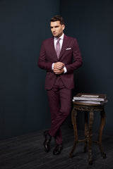 COSTUM CASUAL BURGUNDY DUNGI MATTHEW SINGLE BREASTED