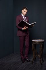 COSTUM CASUAL BURGUNDY DUNGI MATTHEW SINGLE BREASTED