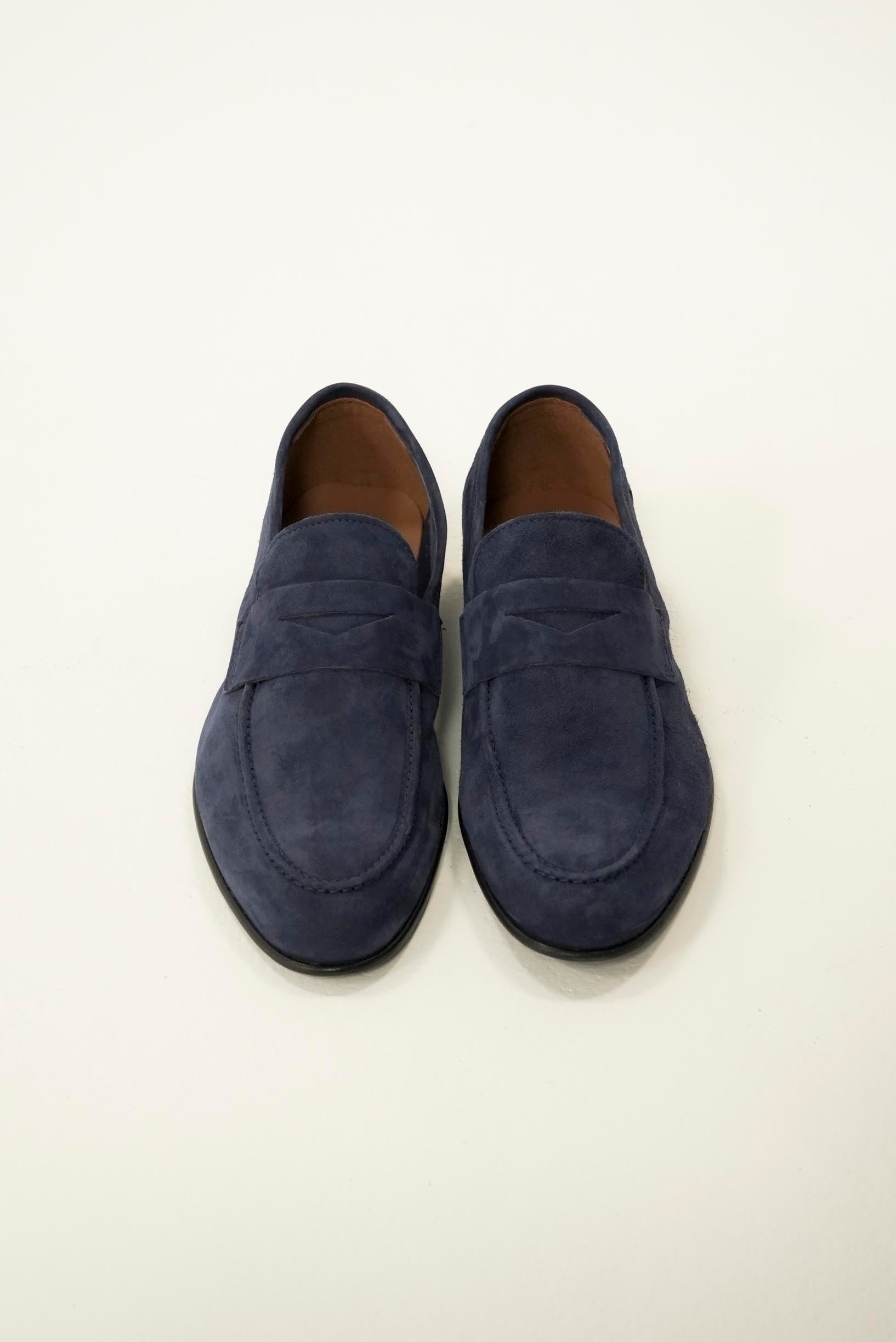 Belgian Penny Loafer Suede (piele întoarsă) bleumarin deschis – talpă joasă – Jasper