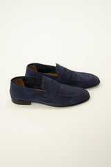 Belgian Penny Loafer Suede (piele întoarsă) bleumarin deschis – talpă joasă – Jasper