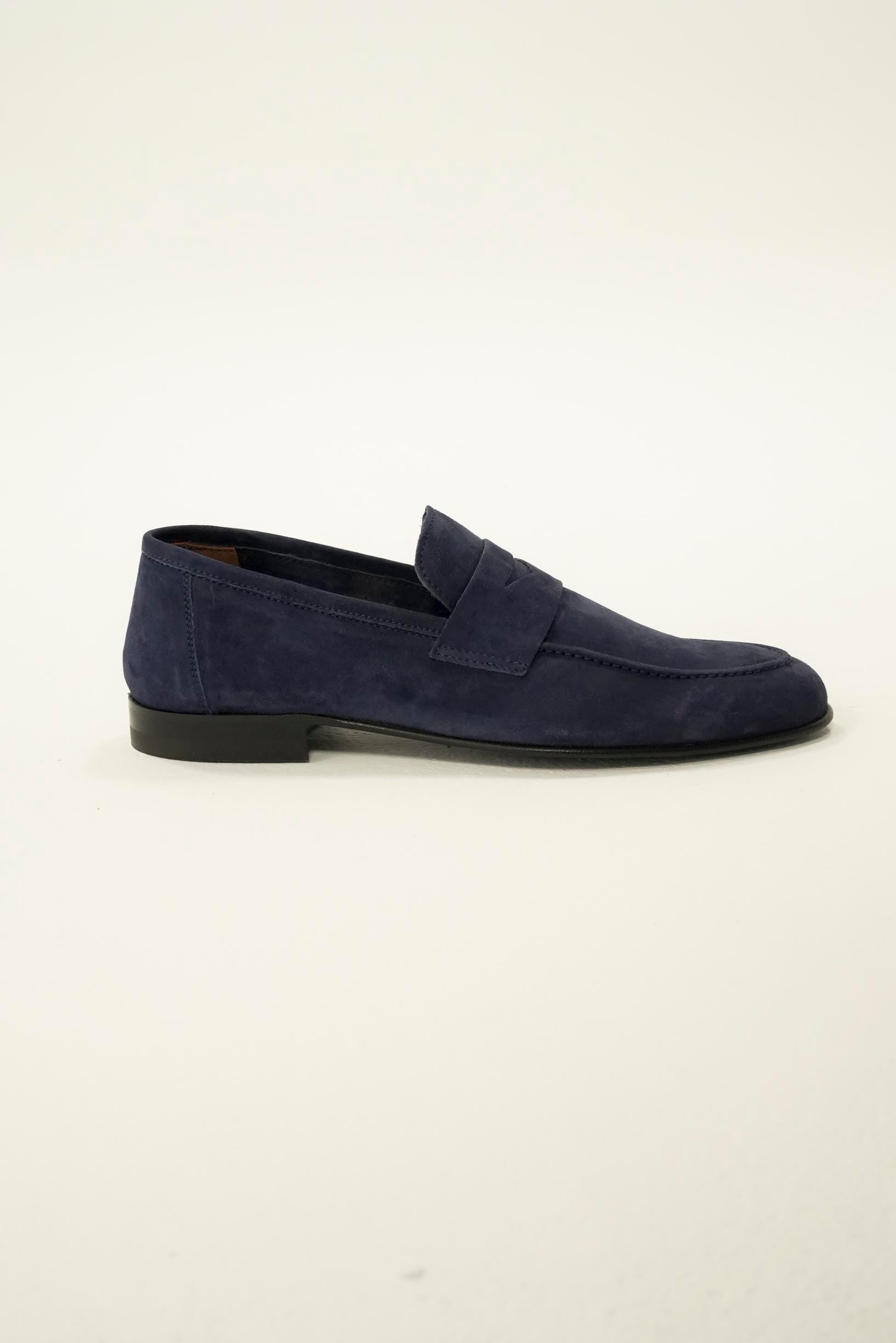 Belgian Penny Loafer Suede (piele întoarsă) bleumarin deschis – talpă joasă – Jasper