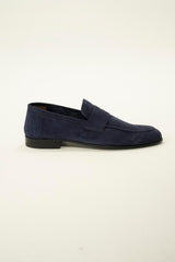 Belgian Penny Loafer Suede (piele întoarsă) bleumarin deschis – talpă joasă – Jasper