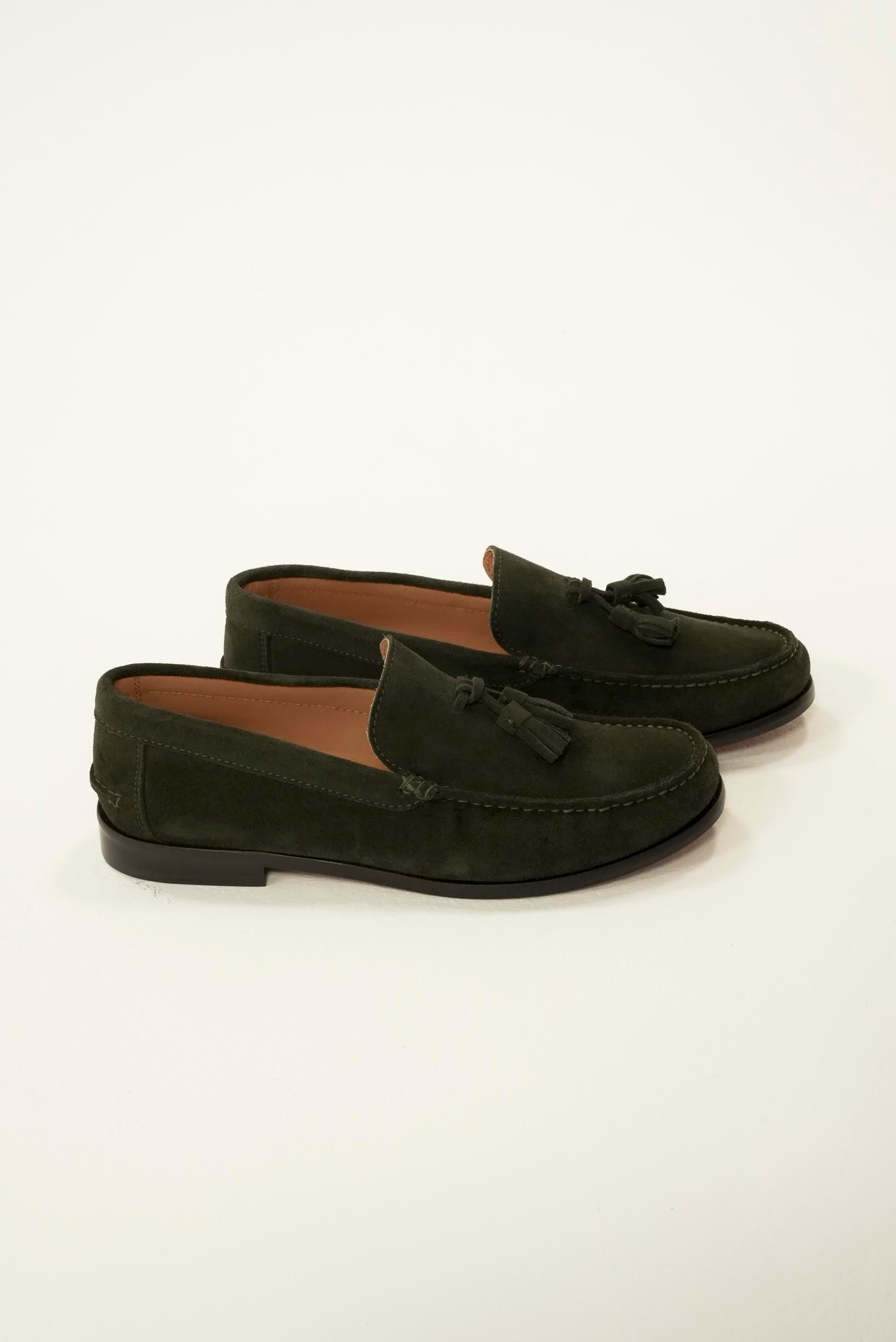 Tassel Loafer Suede (piele întoarsă) verde oliv – mocasin – Lorenzo