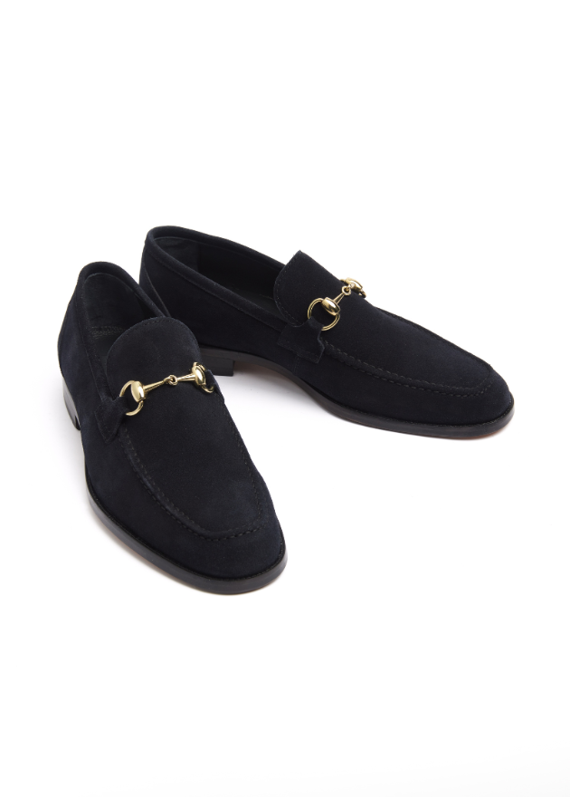 Loafers Eleganți din Piele Suede Bleumarin Ocean Storm