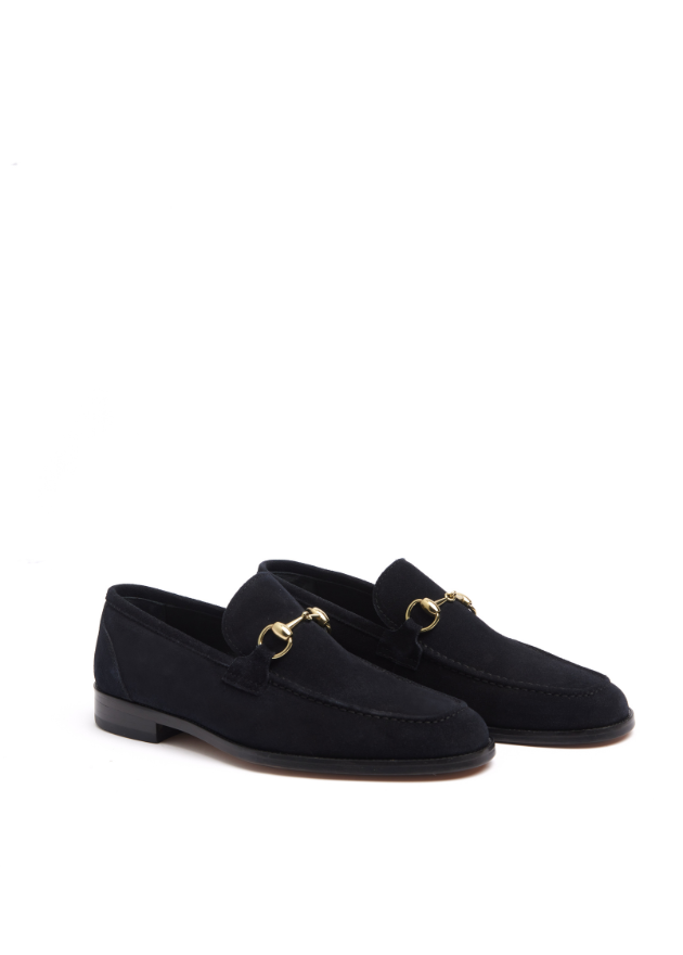 Loafers Eleganți din Piele Suede Bleumarin Ocean Storm